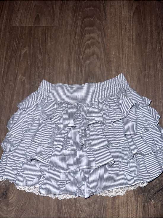 Hollister Dresses & Skirts - Hollister Blue and White Striped Tiered Ruffle Mini Skirt